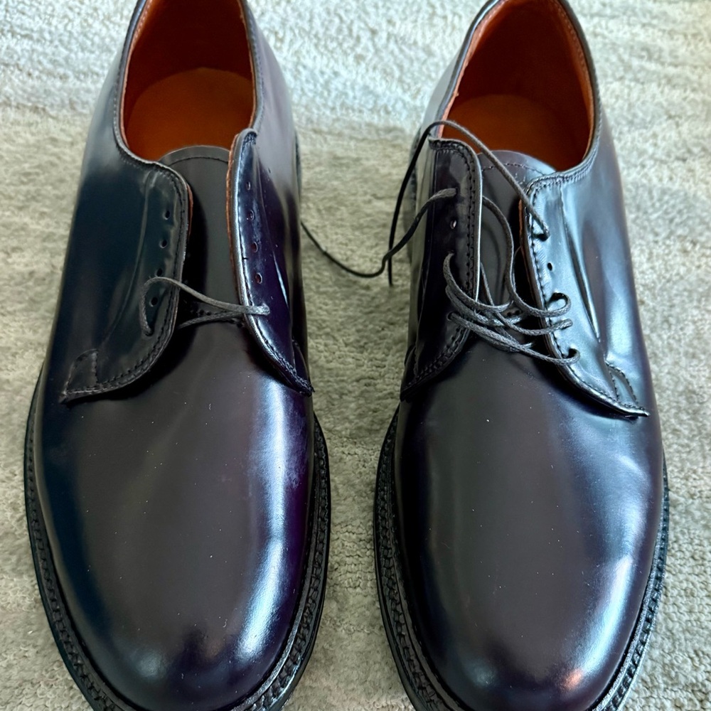 Alden Men's Dark Brown Leather Oxfords - Picture 3 of 4